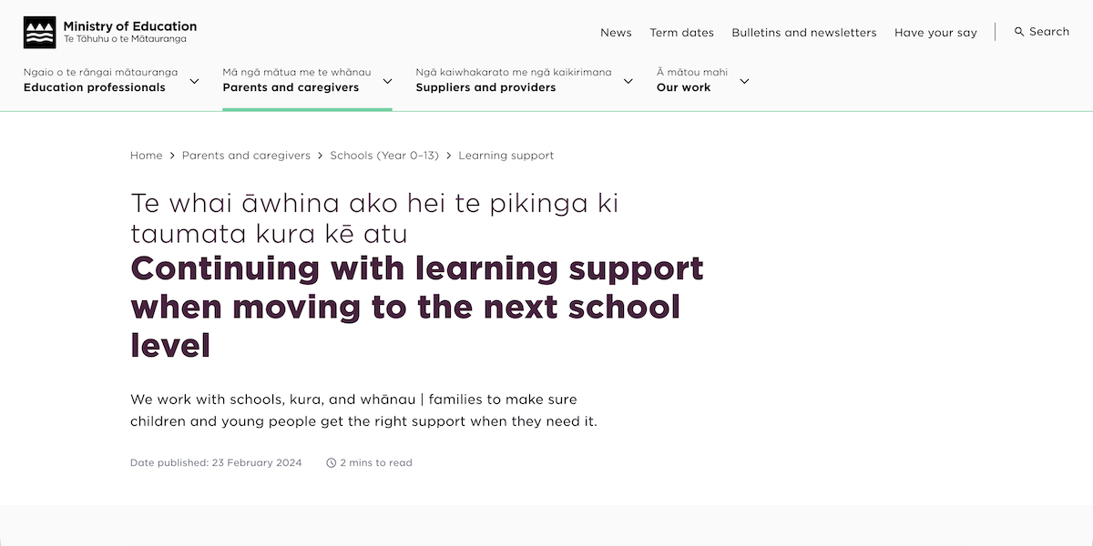 Moving to the next school level